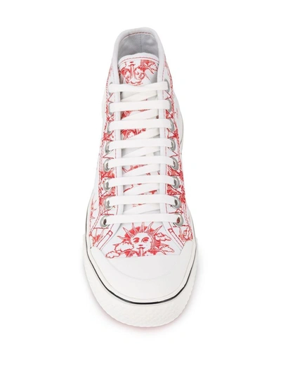 Shop Stella Mccartney Women's White Cotton Hi Top Sneakers