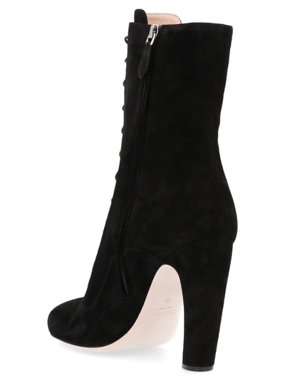 Shop Miu Miu Women's Black Leather Ankle Boots