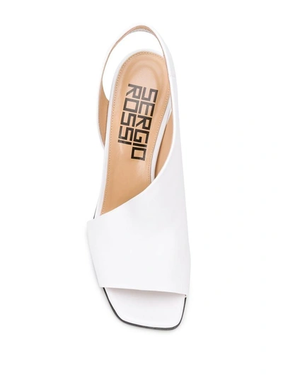Shop Sergio Rossi Women's White Leather Sandals