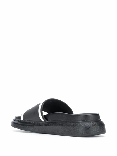 Alexander Mcqueen Oversized Hybrid Flip Slides In Black