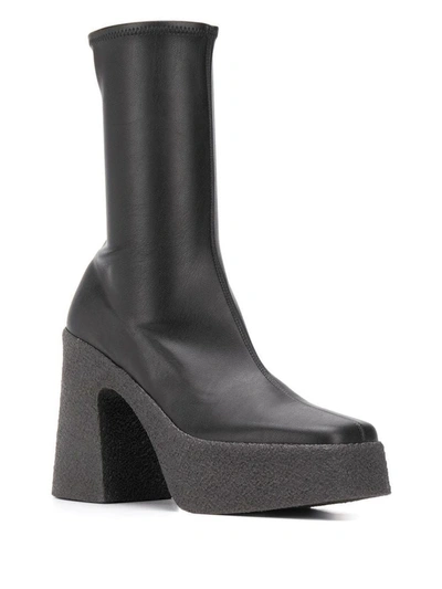 Shop Stella Mccartney Women's Black Faux Leather Ankle Boots