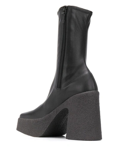 Shop Stella Mccartney Women's Black Faux Leather Ankle Boots
