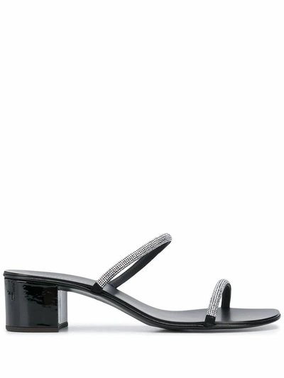 Shop Giuseppe Zanotti Design Women's Black Leather Sandals