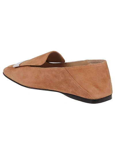 Shop Sergio Rossi Women's Brown Suede Loafers