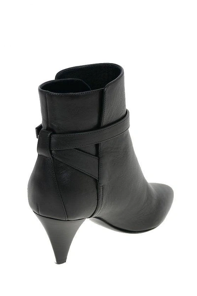 Shop Celine Céline Women's Black Leather Ankle Boots