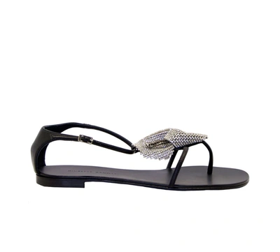 Shop Giuseppe Zanotti Design Women's Black Leather Sandals