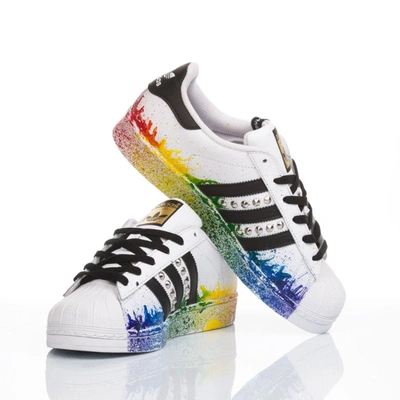 Shop Adidas Originals Adidas Women's Multicolor Leather Sneakers