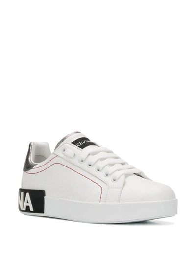 Shop Dolce E Gabbana Women's White Leather Sneakers