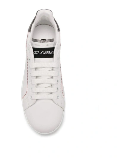 Shop Dolce E Gabbana Women's White Leather Sneakers