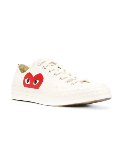 Shop Comme Des Garçons Play Women's White Fabric Sneakers