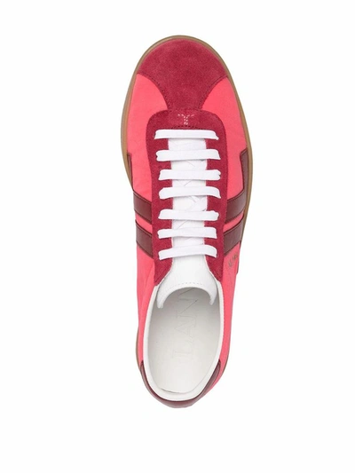 Shop Lanvin Women's Red Leather Sneakers