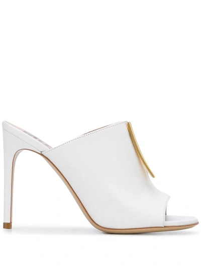 Shop Moschino Women's White Leather Sandals