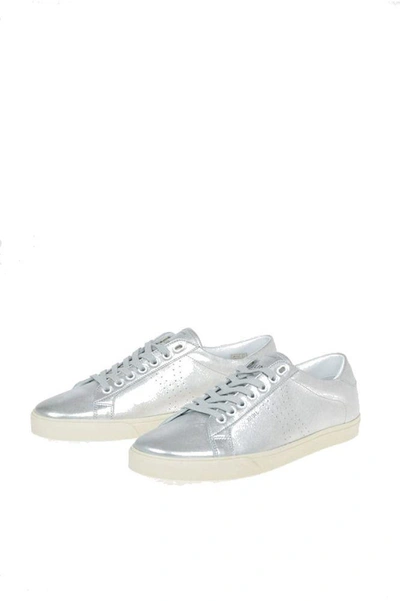 Shop Celine Céline Women's Silver Leather Sneakers