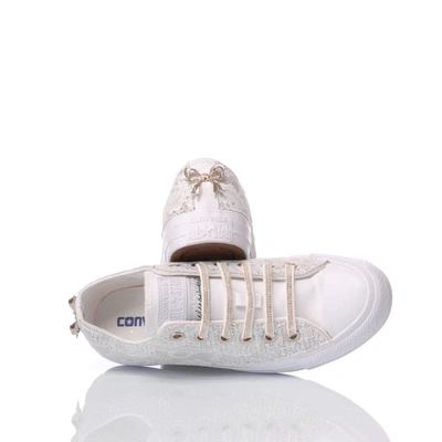 Shop Converse Women's White Cotton Sneakers