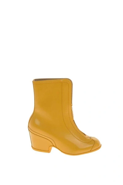 Shop Gucci Women's Yellow Leather Ankle Boots