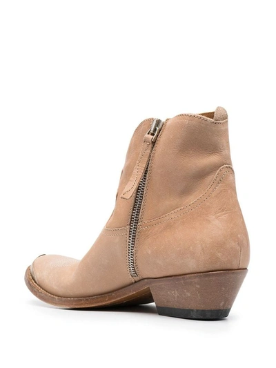 Shop Golden Goose Women's Beige Leather Ankle Boots