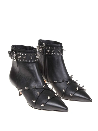 Shop Red Valentino Women's Black Leather Ankle Boots