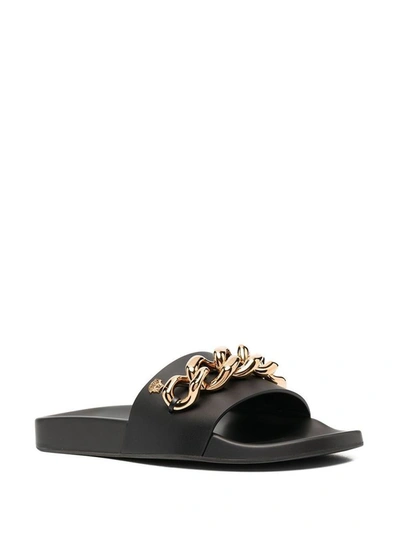 Shop Versace Women's Black Leather Sandals