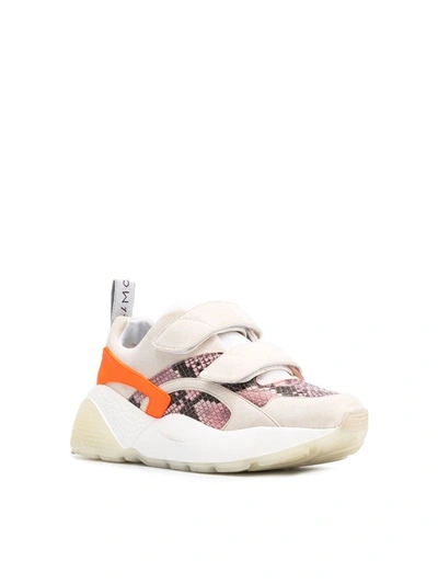 Stella Mccartney Python Effect Eclypse Touch Strap Sneakers In Multicolor