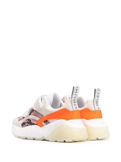 Stella Mccartney Python Effect Eclypse Touch Strap Sneakers In Multicolor
