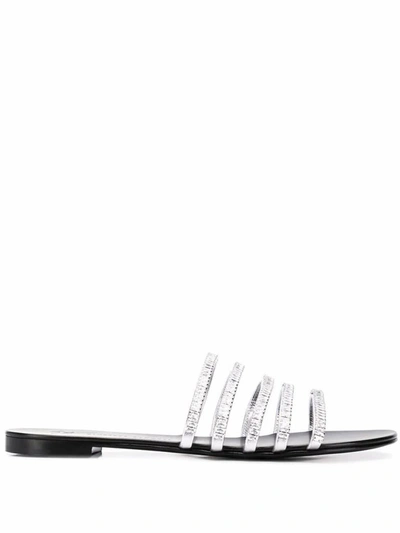 Shop Giuseppe Zanotti Design Women's Silver Leather Sandals