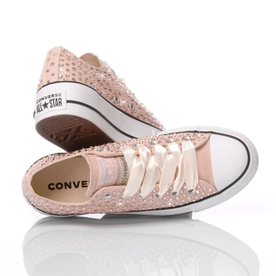 Shop Converse Women's Beige Cotton Sneakers