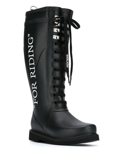 Shop Off-white Women's Black Rubber Boots