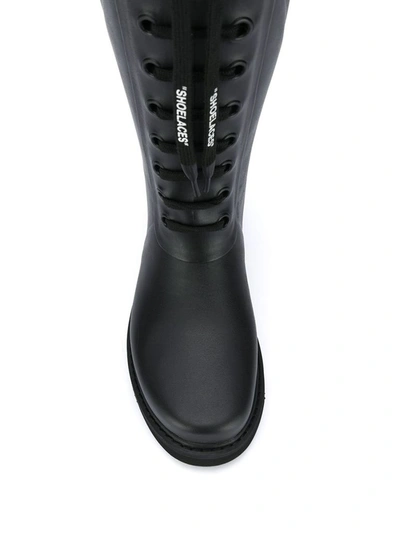 Shop Off-white Women's Black Rubber Boots