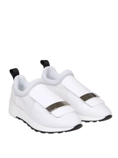 Shop Sergio Rossi Women's White Leather Slip On Sneakers