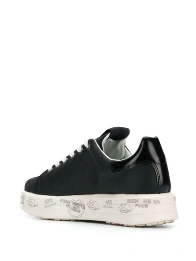 Shop Premiata Women's Black Leather Sneakers