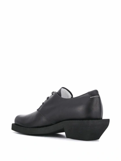 Shop Maison Margiela Women's Black Leather Lace-up Shoes