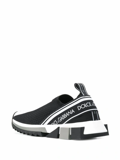 Shop Dolce E Gabbana Women's Black Polyester Slip On Sneakers