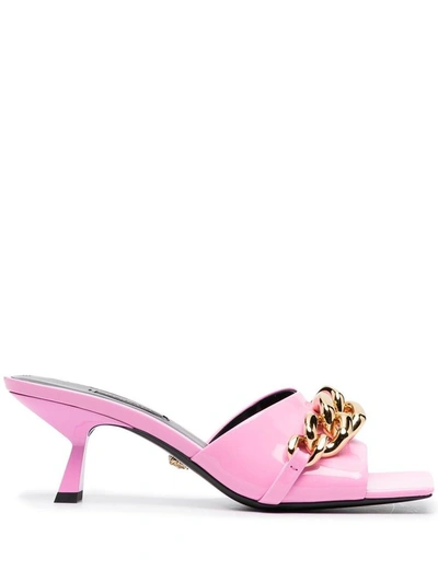 Shop Versace Women's Pink Leather Sandals