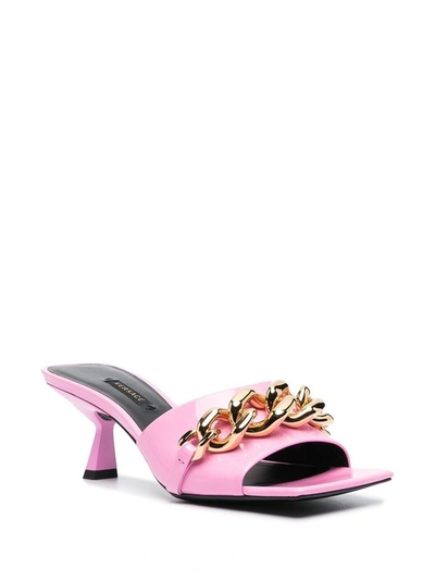 Shop Versace Women's Pink Leather Sandals