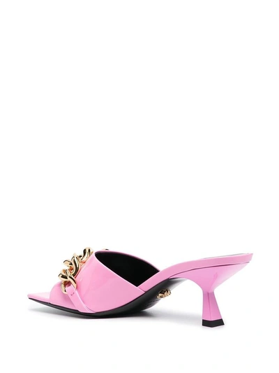 Shop Versace Women's Pink Leather Sandals