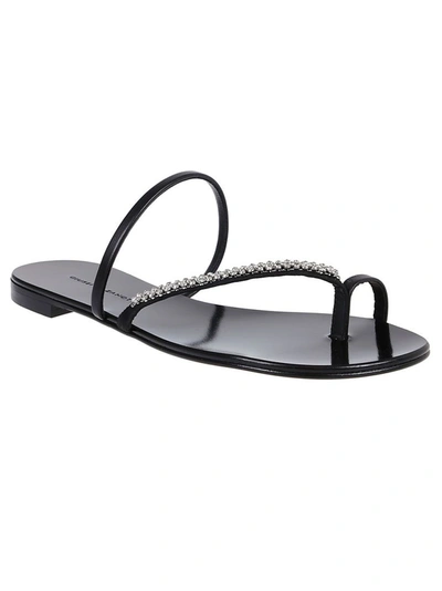 Shop Giuseppe Zanotti Design Women's Black Leather Sandals