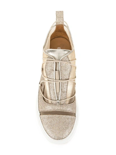 Shop Dsquared2 Women's Gold Glitter Slip On Sneakers