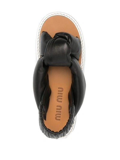 Shop Miu Miu Women's Silver Leather Sandals