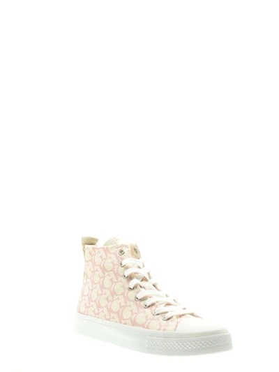 Shop Guess Women's Pink Leather Hi Top Sneakers