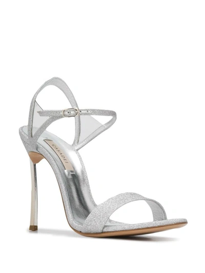 Shop Casadei Women's Silver Leather Sandals