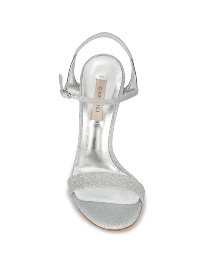 Shop Casadei Women's Silver Leather Sandals