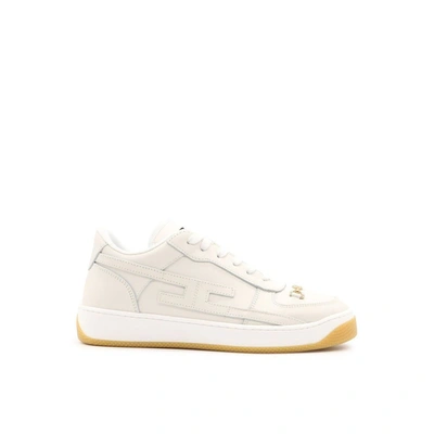 Shop Elisabetta Franchi Women's White Leather Sneakers