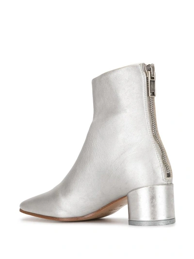 Shop Maison Margiela Women's Silver Leather Ankle Boots