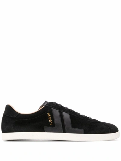 Shop Lanvin Women's Black Leather Sneakers