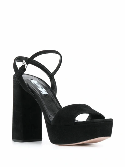 Shop Prada Women's Black Leather Sandals