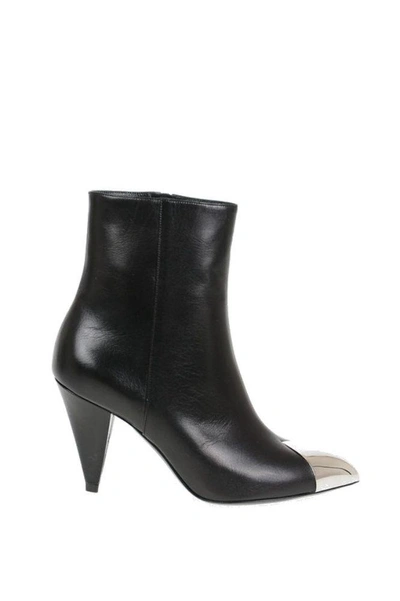 Shop Celine Céline Women's Black Leather Ankle Boots