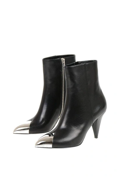 Shop Celine Céline Women's Black Leather Ankle Boots