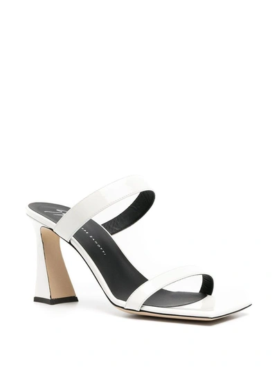 Shop Giuseppe Zanotti Design Women's White Leather Sandals