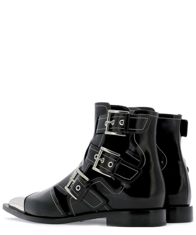 Shop Alexander Mcqueen Women's Black Leather Sandals