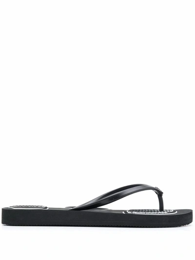 Shop Off-white Women's Black Pvc Flip Flops